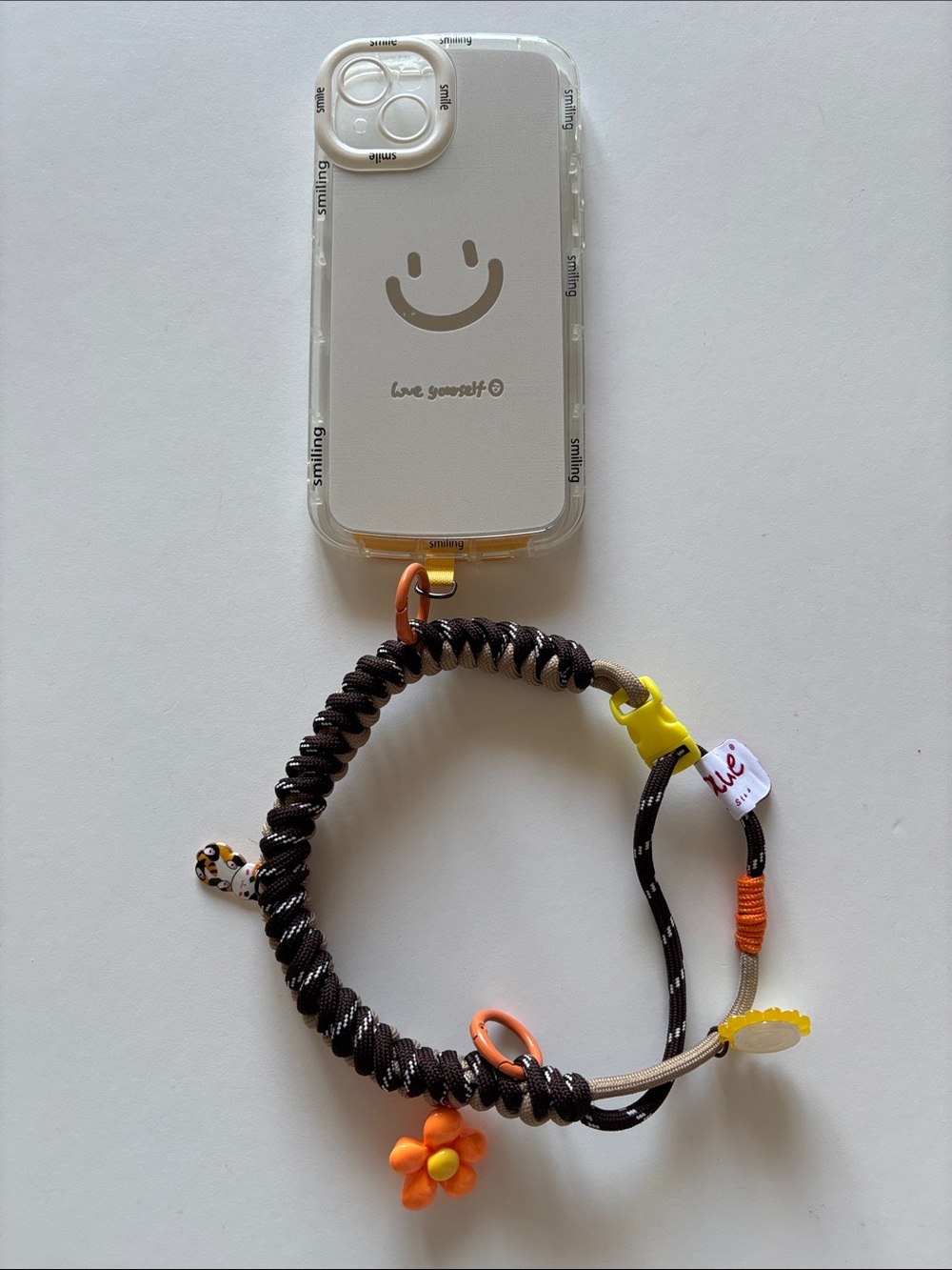Unisex Stylish Hand-Braided Phone Lanyard with Cat Charm